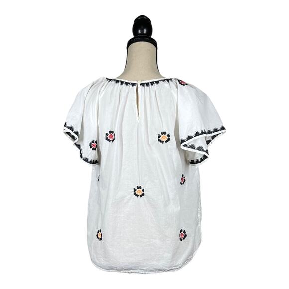 Madewell Embroidered Flutter Sleeve Top - Picture 4 of 5